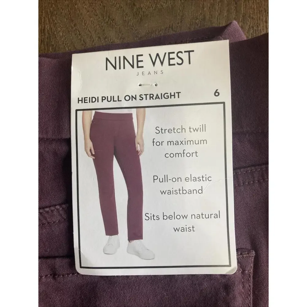 NWT Nine West Heidi Pull On Straight Pants - Picture 2 of 6